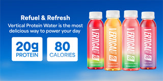 Picture of Vertical Protein Water flavors with 20 grams protein and only 80 calories
