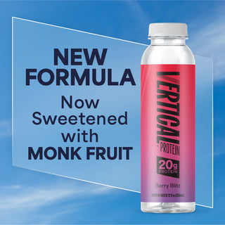 Berry Blitz Image displaying text new formula, now sweetened with monk fruit