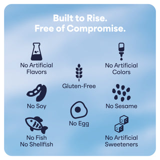 Protein Water free of artificial flavors, colors, gluten, sesame, artificial sweeteners, egg, soy, fish, and shellfish