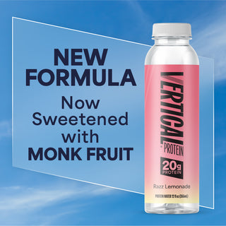 Razz Lemonade Image displaying text new formula, now sweetened with monk fruit
